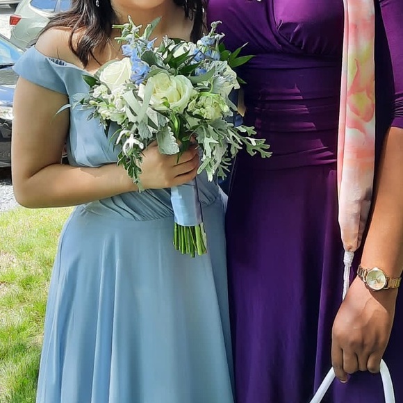 Dusty Blue Bridesmaid Maxi Dress - Picture 4 of 4